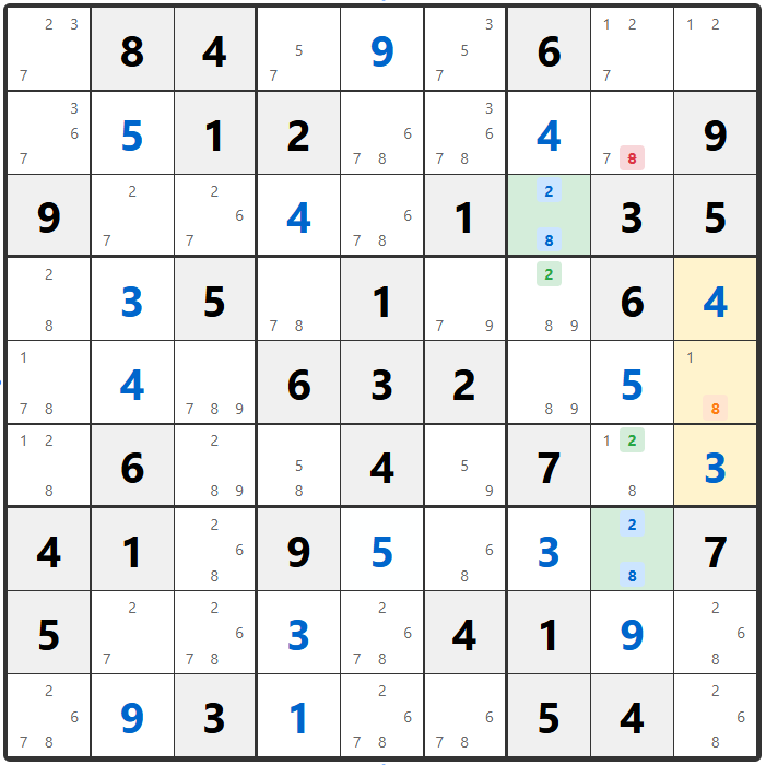 Sudoku Chute Remote Pairs Örnek 1
