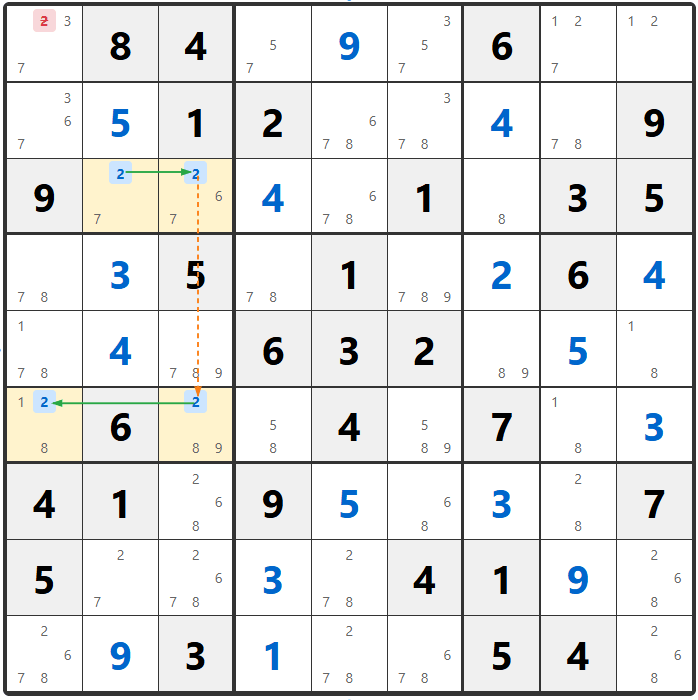 Sudoku Skyscraper Tekniği Örneği 1