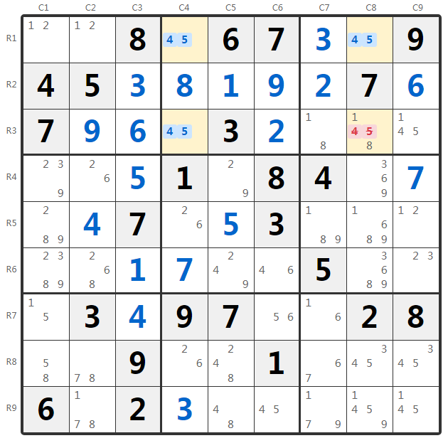 Unique Rectangle Type 1 Örneği